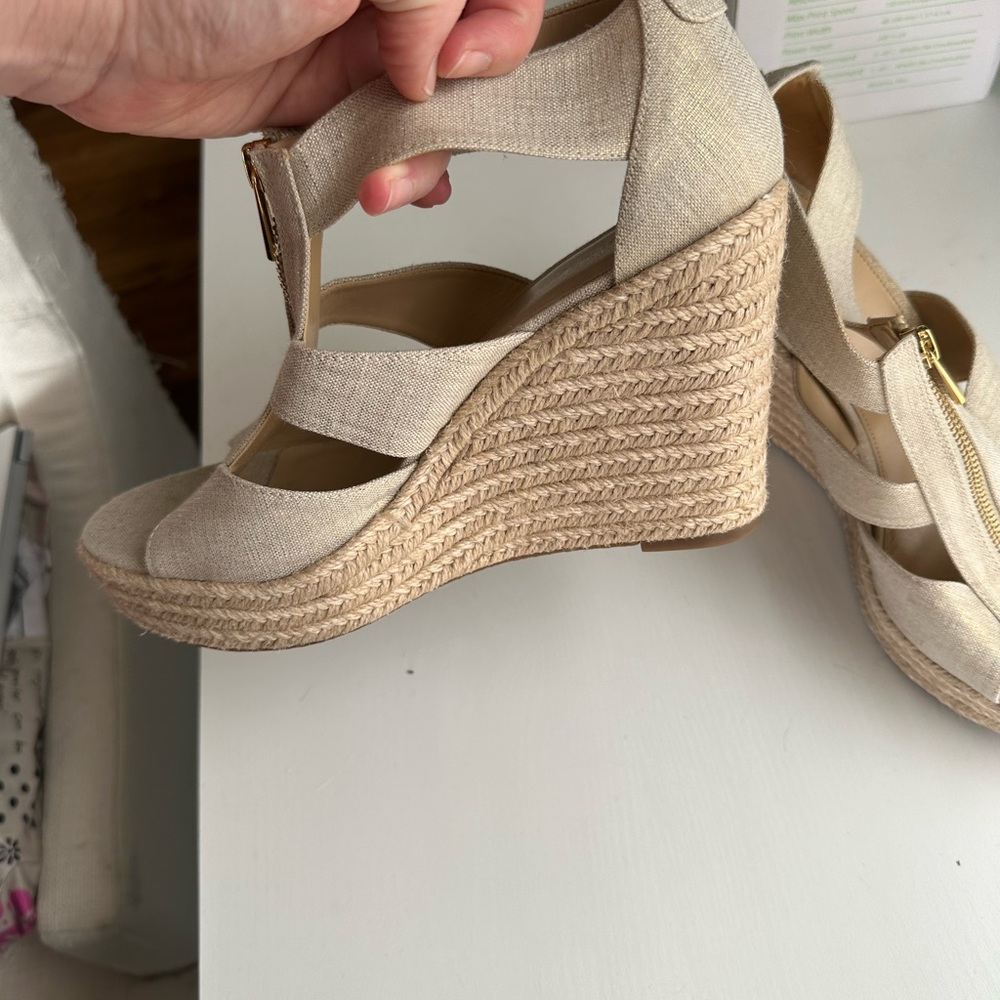 Women's Cream Wedge Sandals